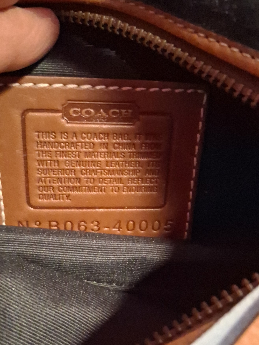 Coach Patchwork Denim Bagette in Navy, Cream and Brown - Picture 10 of 12